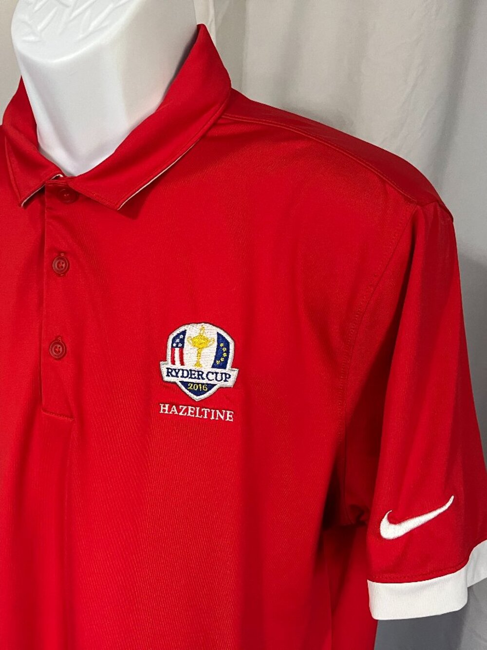 ⛳ Nike Golf Men’s Red & White Ryder Cup Standard Fit Polo Shirt M EUC 👟